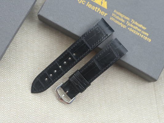 Handmade Genuine Alligator Skin Watch Strap for Cartier Santos Dumont - Alligator Strap for Cartier Santos Dumont (Size 15.5mm; 17.5mm; 18.5mm)