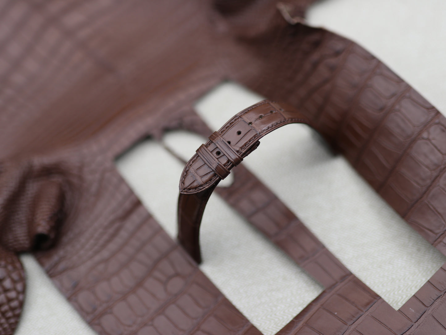 Handmade Genuine Alligator Strap - Folded Edges/Rolled Edges