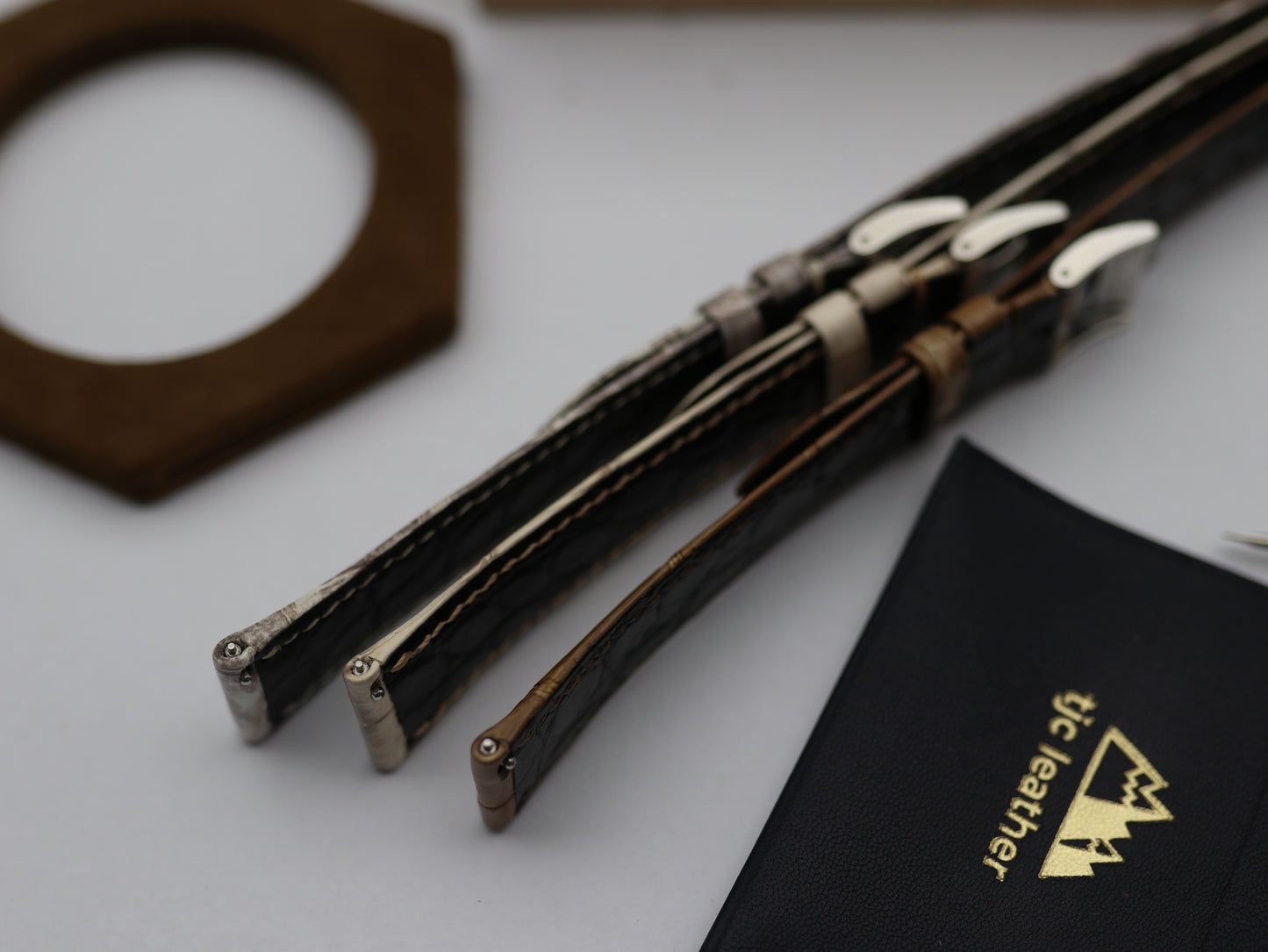 Handmade Genuine Alligator Strap - Folded Edges/Rolled Edges