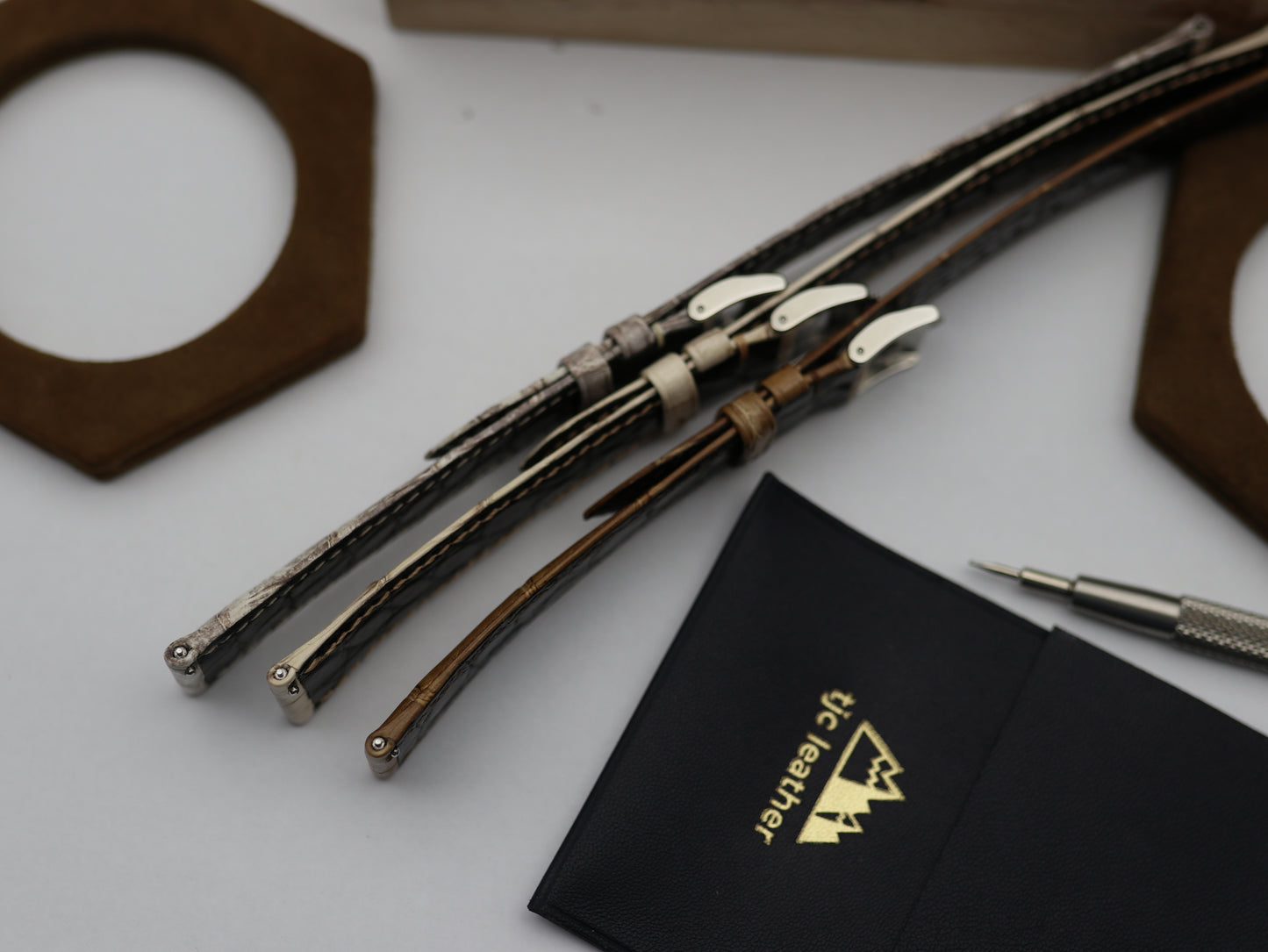 Handmade Genuine Alligator Strap - Folded Edges/Rolled Edges