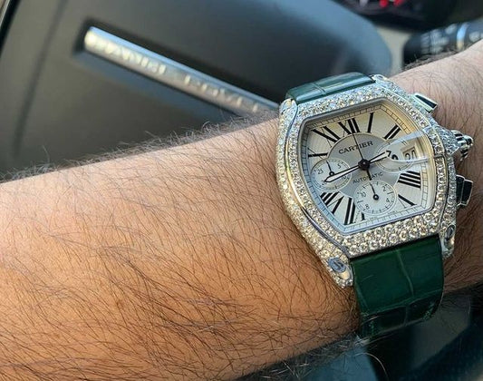 Handmade Genuine Ostrich Strap for Cartier Roadster Watch - Ostrich Cartier Roadster Strap