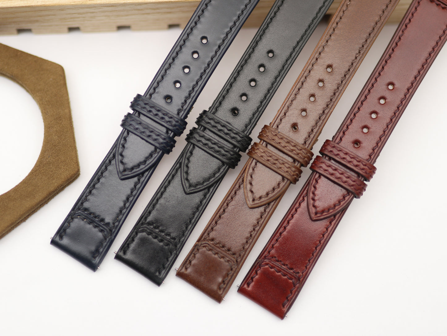 Handmade Shell Cordorvan Leather Watch Strap for Reverso watch