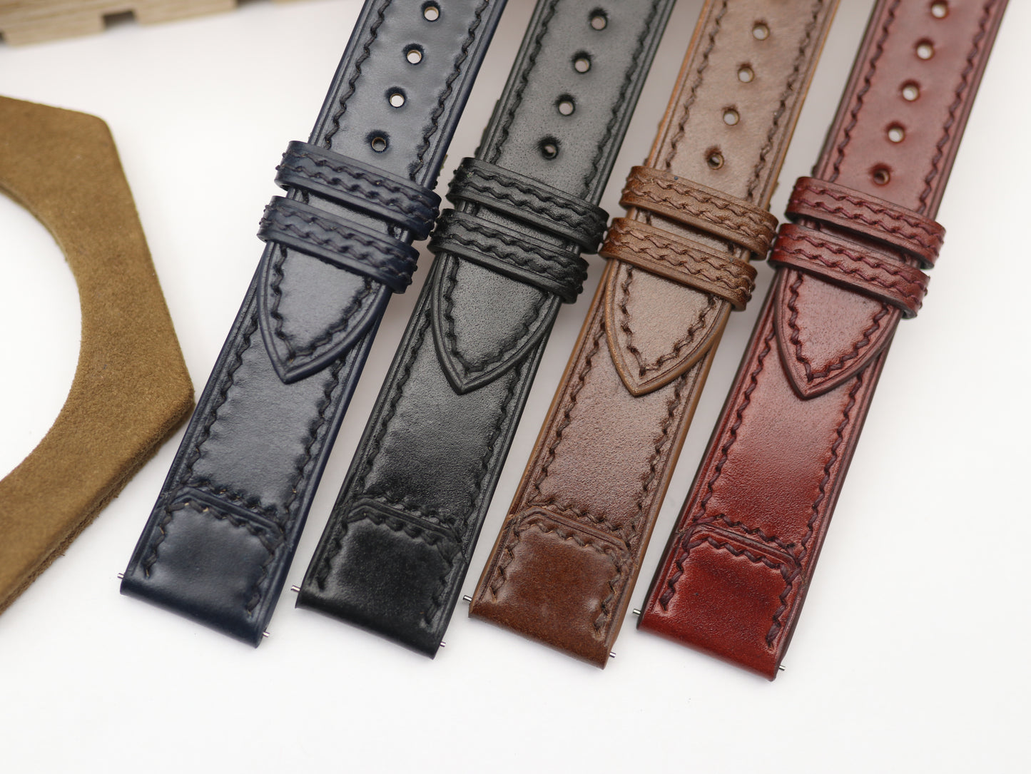 Handmade Shell Cordorvan Leather Watch Strap for Reverso watch