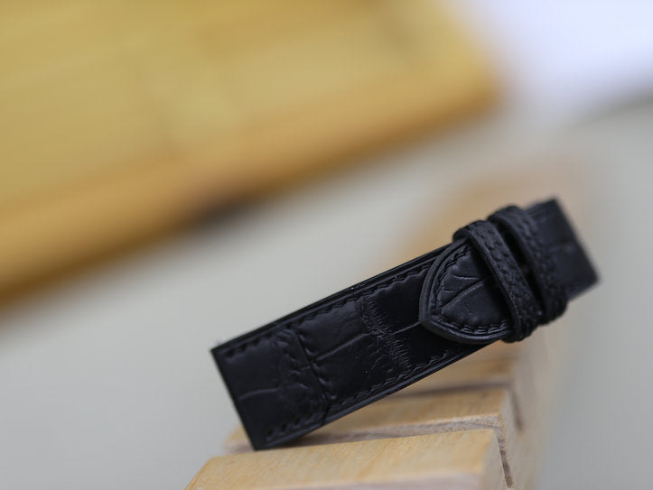 Handmade Watch Strap for JLC Reverso Watch - Genuine Alligator Skin - Folded Edges style