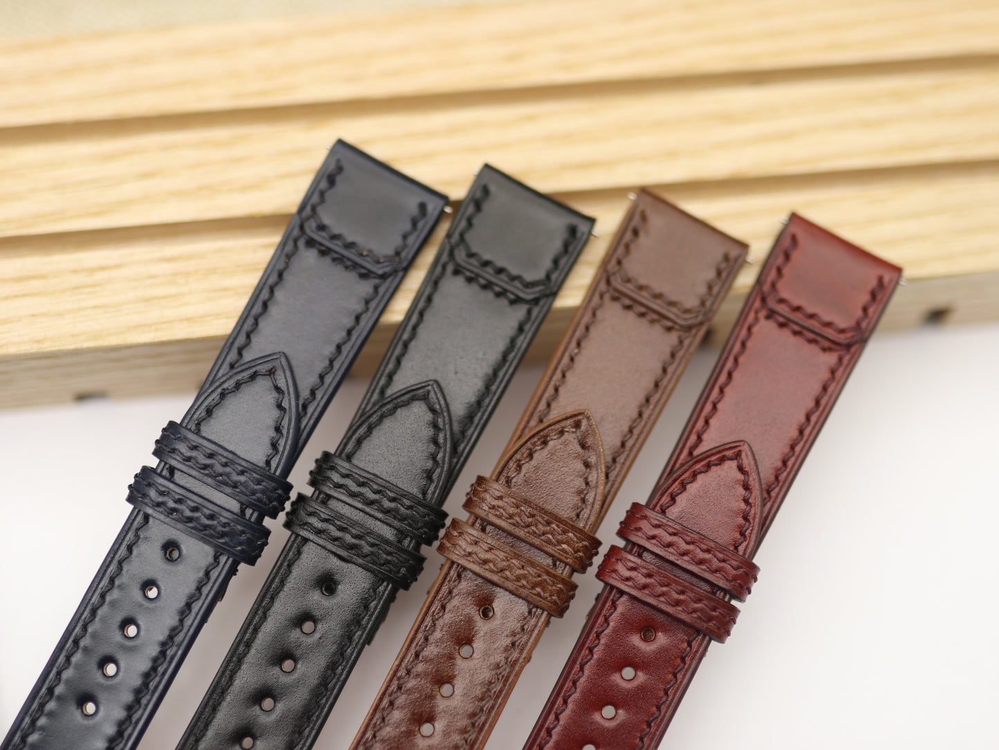 Handmade Shell Cordorvan Leather Watch Strap for Reverso watch