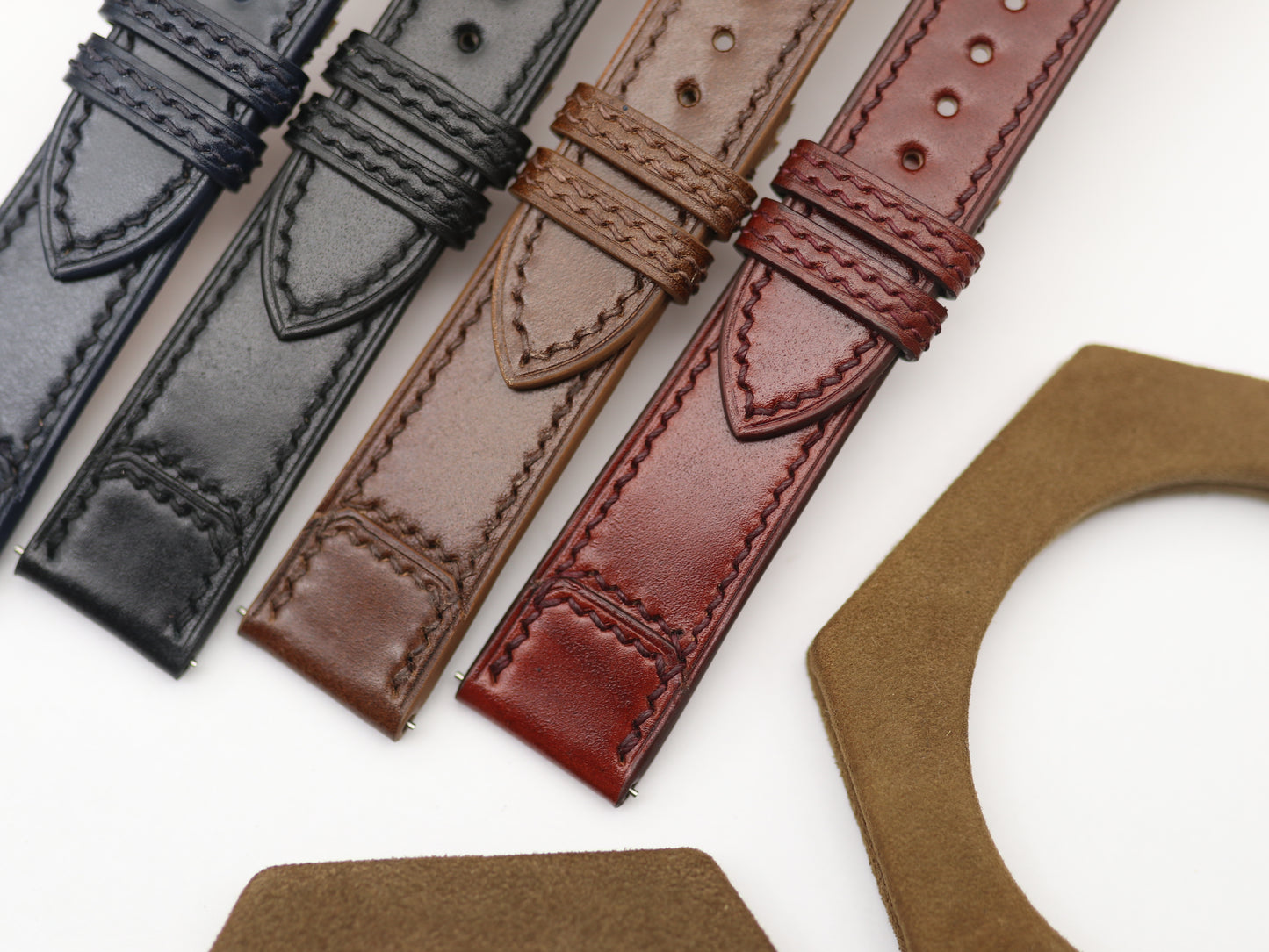 Handmade Shell Cordorvan Leather Watch Strap for Reverso watch