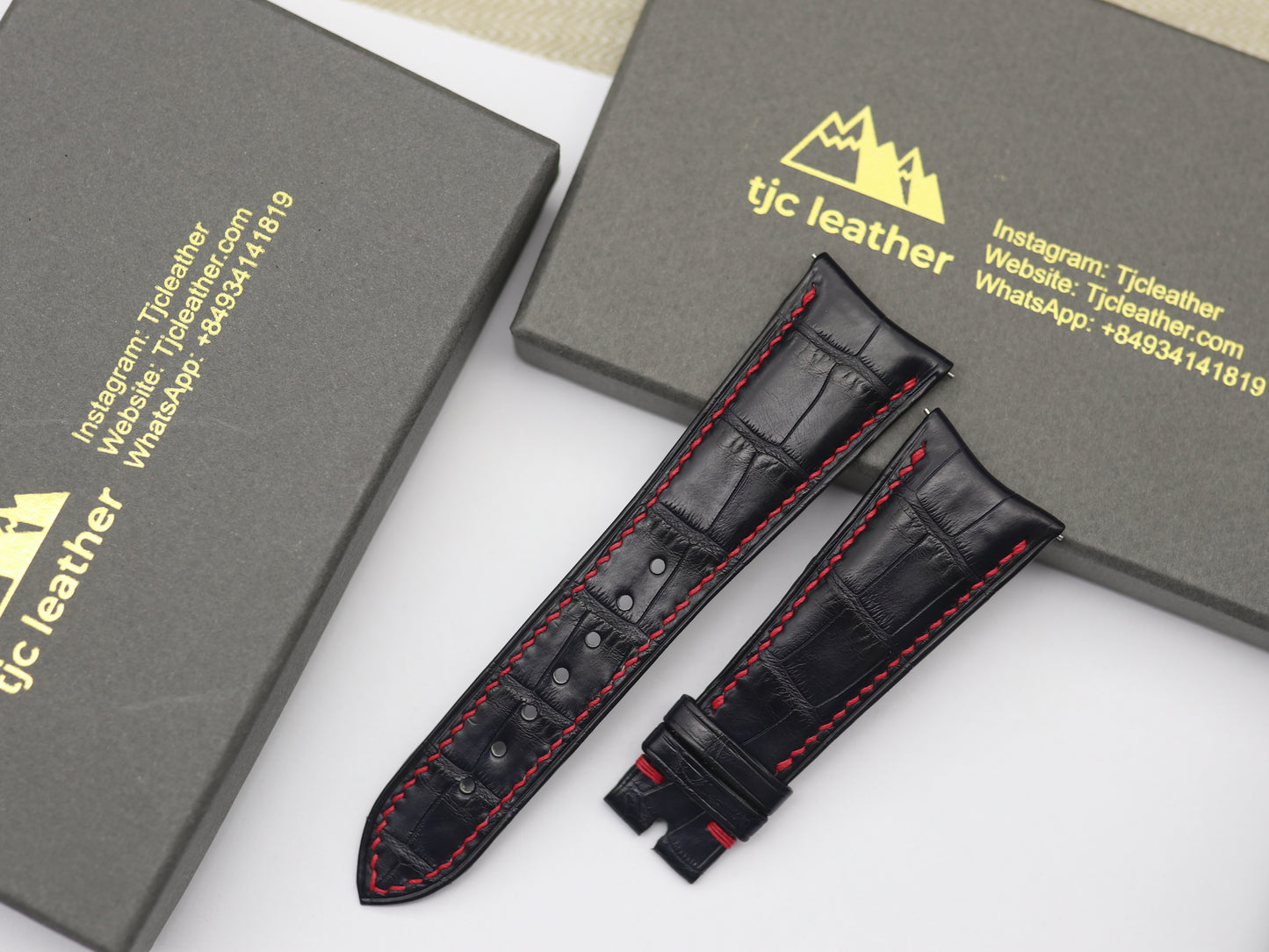 Curved Strap - Curved Lug Alligator Strap for Curved Spring Bar