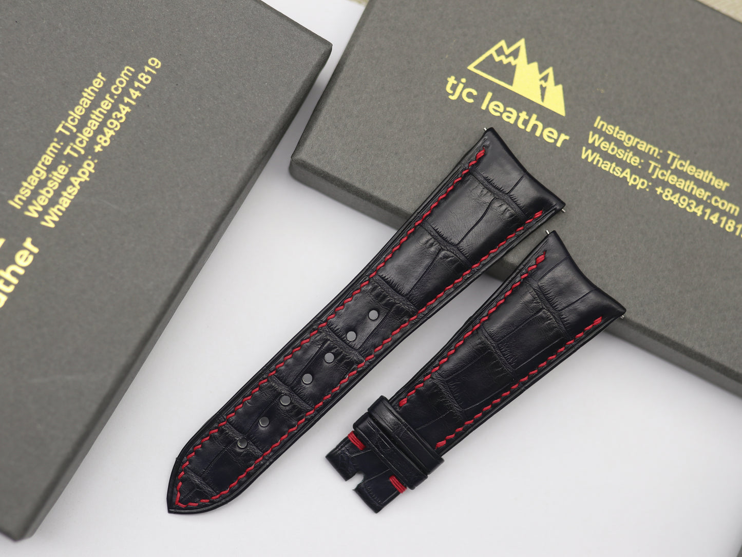 Curved Strap - Curved Lug Alligator Strap for Curved Spring Bar