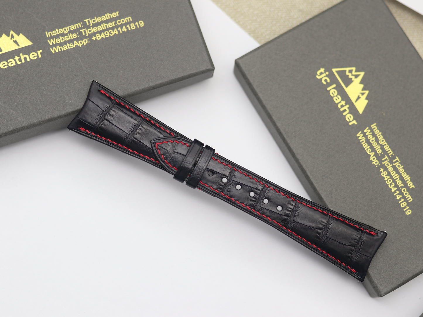 Curved Strap - Curved Lug Alligator Strap for Curved Spring Bar