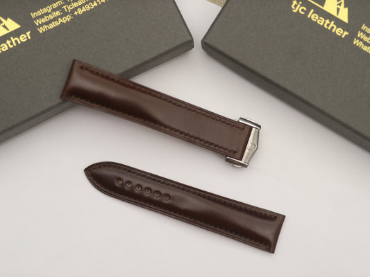 Handmade Shell Cordovan Leather Strap For Omega Watch - Omega Watch Strap - Omega Watch Band