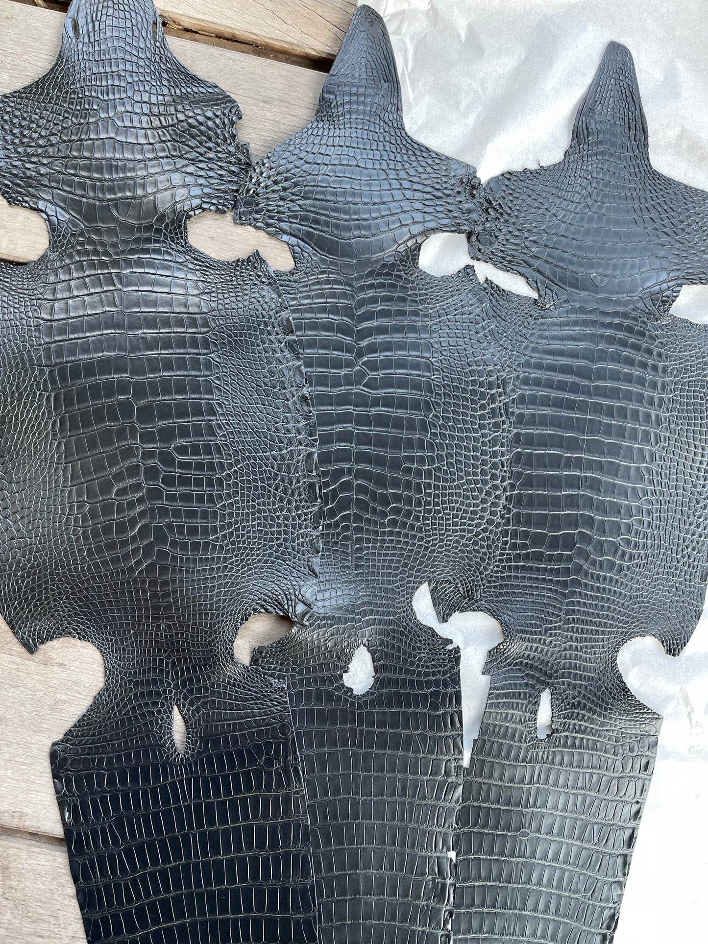 Genuine Black Alligator Skin