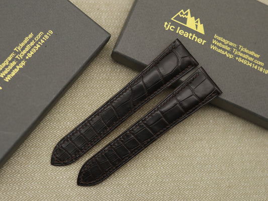 Handmade Genuine Alligator Watch Strap for Cartier Watch - Double Long Straps - Cartier Strap for Double Fold Deployment Clasp