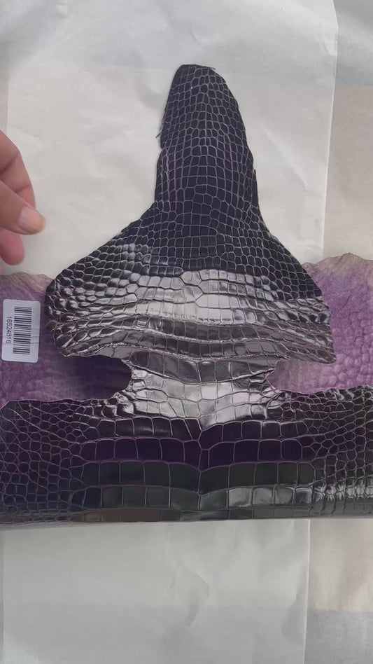 Genuine Purple Alligator Skin